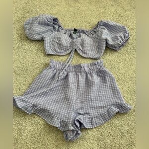 Wild Fable Purple and Pink Gingham Set
